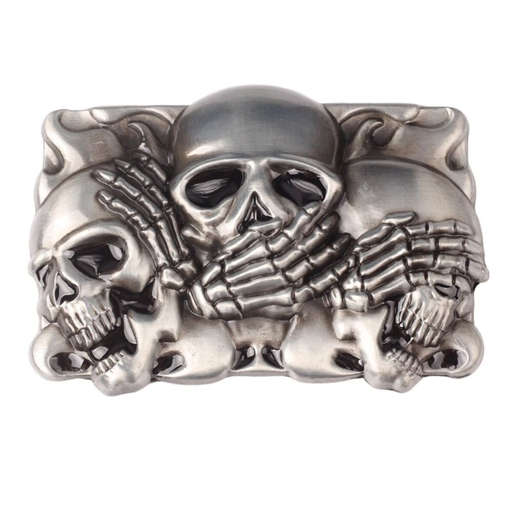 3882 Skull Belt Buckle Western Cowboy Cowgirl Native American Motorcyclist